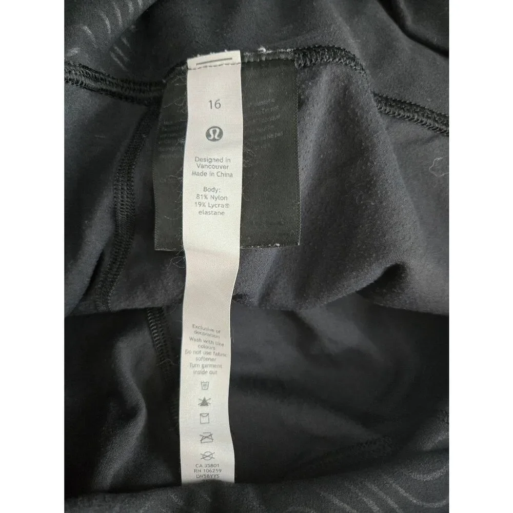 Lululemon Align HR Pant 28” Size 16 Nulu Black Wavy Print High Rise